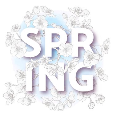 Pembe sakura çiçek blossom brunch ile bahar arka plan.