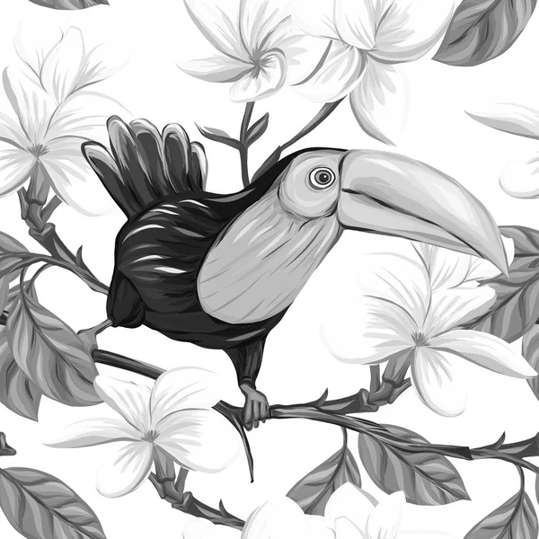 Dikişsiz desen, arka plan beyaz plumeria ile