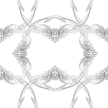 Dikişsiz desen, art nouveau tarzında çiçek süsleme ile arka plan, 