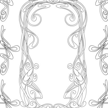 Dikişsiz desen, art nouveau tarzında çiçek süsleme ile arka plan, 