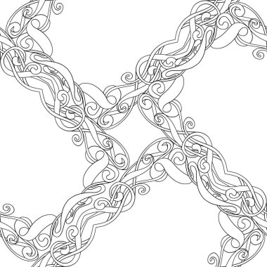 Dikişsiz desen, art nouveau tarzında çiçek süsleme ile arka plan, 