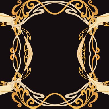 Dikişsiz desen, art nouveau tarzında çiçek süsleme ile arka plan, 