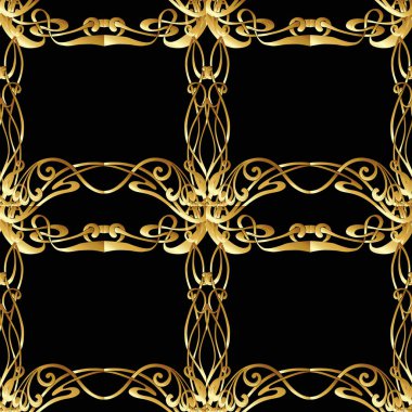 Dikişsiz desen, art nouveau tarzında çiçek süsleme ile arka plan, 