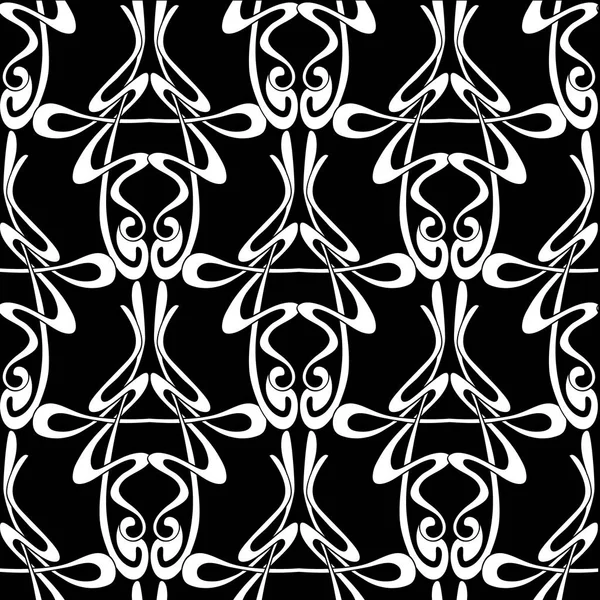 Nahtloses Muster, Hintergrund mit floralem Ornament im Jugendstil, — Stockvektor