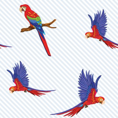 Dikişsiz desen, kuşlar ile arka plan. Vektör çizim