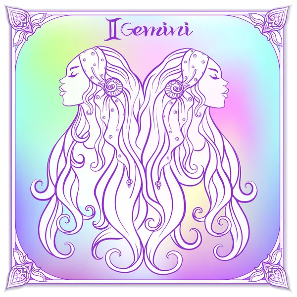 Zodyak işareti. Astrolojik burç koleksiyonu. Vektör çizim