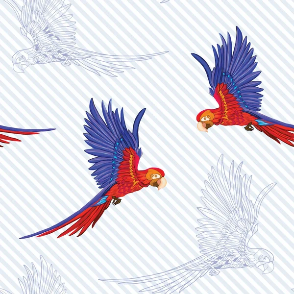 Patrón sin costuras, fondo con pájaros. Ilustración vectorial — Archivo Imágenes Vectoriales