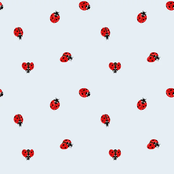 Ladybug seamless pattern, texture. — Stock Vector