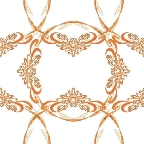 Nahtloses Muster, Hintergrund mit floralem Ornament im Jugendstil, — Stockvektor