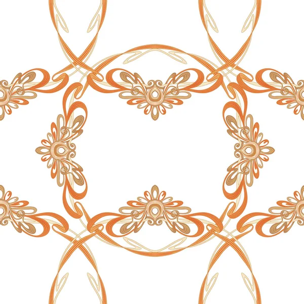 Padrão sem costura, fundo com ornamento floral em estilo art nouveau , — Vetor de Stock