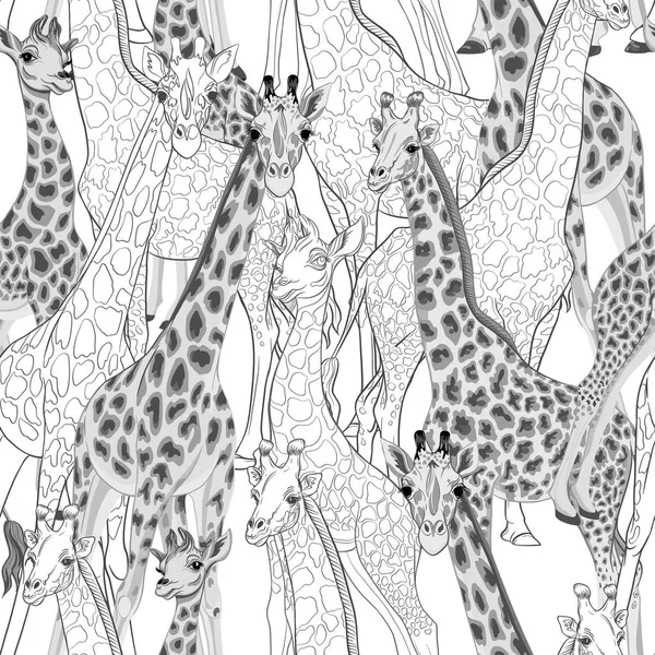 Seamless pattern with giraffe.  Vector illustration. — Stock Vector