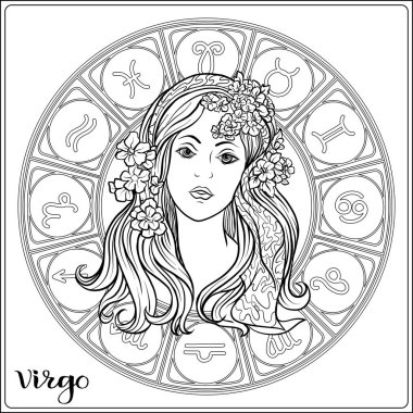 Zodyak işareti. Astrolojik burç koleksiyonu. Vektör çizim