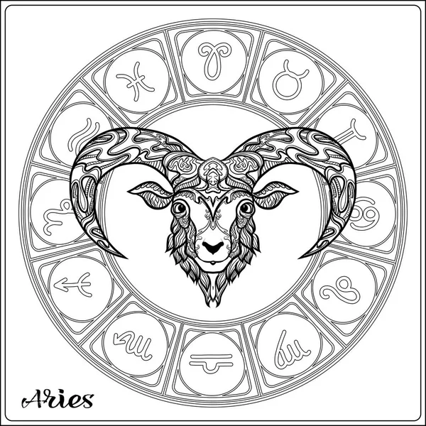 Zodyak işareti. Astrolojik burç koleksiyonu. Vektör çizim