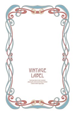 Ürün veya kozmetik art nouveau tarzında, vintage, eski, retro tarzı için etiket.