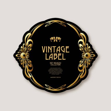 Ürün veya kozmetik art nouveau tarzında, vintage, eski, retro tarzı için etiket.