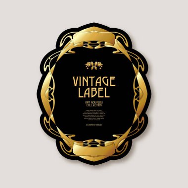 Ürün veya kozmetik art nouveau tarzında, vintage, eski, retro tarzı için etiket.