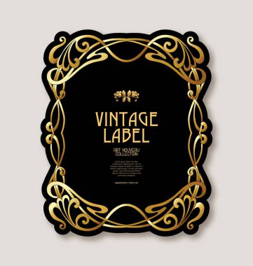 Ürün veya kozmetik art nouveau tarzında, vintage, eski, retro tarzı için etiket.