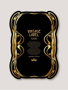 Ürün veya kozmetik art nouveau tarzında, vintage, eski, retro tarzı için etiket.