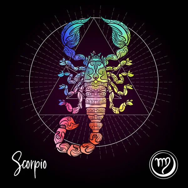 Zodiac tecken. Astrologiska horoskop samling. Vektorillustration — Stock vektor