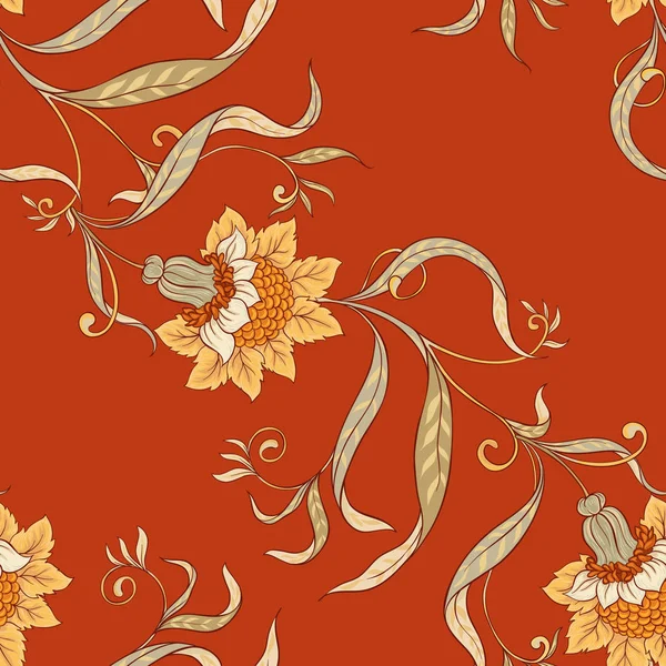 Padrão sem costura floral, fundo Em estilo art nouveau, — Vetor de Stock