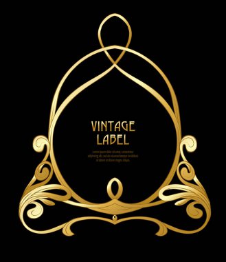 Ürün veya kozmetik art nouveau tarzında, vintage, eski, retro tarzı için etiket.