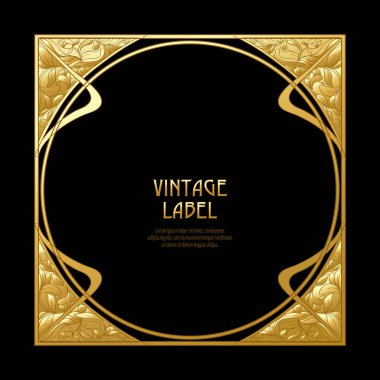 Ürün veya kozmetik art nouveau tarzında, vintage, eski, retro tarzı için etiket.