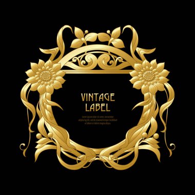 Ürün veya kozmetik art nouveau tarzında, vintage, eski, retro tarzı için etiket.