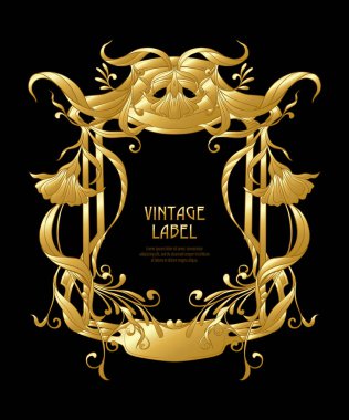 Ürün veya kozmetik art nouveau tarzında, vintage, eski, retro tarzı için etiket.
