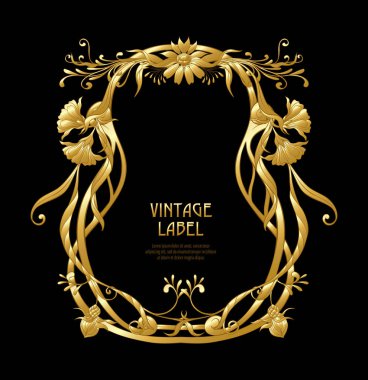 Ürün veya kozmetik art nouveau tarzında, vintage, eski, retro tarzı için etiket.