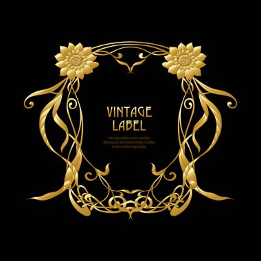 Ürün veya kozmetik art nouveau tarzında, vintage, eski, retro tarzı için etiket.