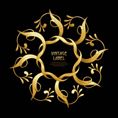 Ürün veya kozmetik art nouveau tarzında, vintage, eski, retro tarzı için etiket.