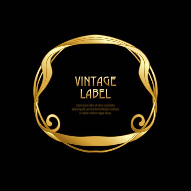 Ürün veya kozmetik art nouveau tarzında, vintage, eski, retro tarzı için etiket.