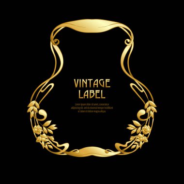 Ürün veya kozmetik art nouveau tarzında, vintage, eski, retro tarzı için etiket.