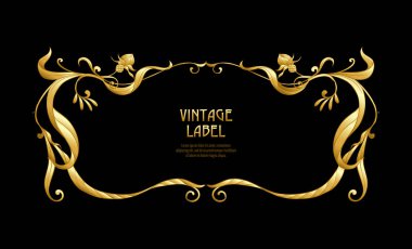 Ürün veya kozmetik art nouveau tarzında, vintage, eski, retro tarzı için etiket.