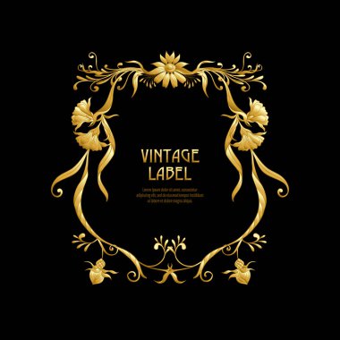 Ürün veya kozmetik art nouveau tarzında, vintage, eski, retro tarzı için etiket.