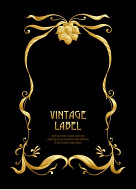 Ürün veya kozmetik art nouveau tarzında, vintage, eski, retro tarzı için etiket.