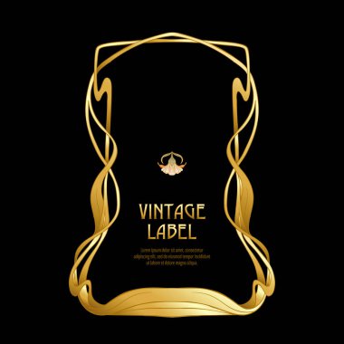 Ürün veya kozmetik art nouveau tarzında, vintage, eski, retro tarzı için etiket.