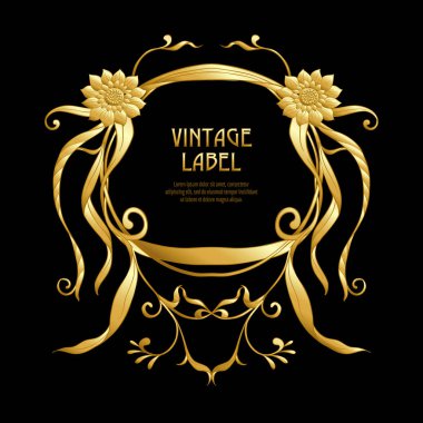 Ürün veya kozmetik art nouveau tarzında, vintage, eski, retro tarzı için etiket.