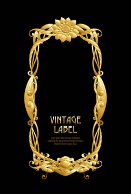 Ürün veya kozmetik art nouveau tarzında, vintage, eski, retro tarzı için etiket.