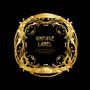 Ürün veya kozmetik art nouveau tarzında, vintage, eski, retro tarzı için etiket.