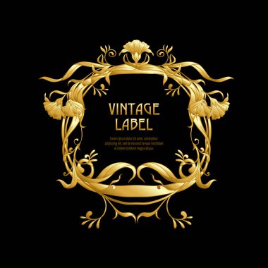 Ürün veya kozmetik art nouveau tarzında, vintage, eski, retro tarzı için etiket.