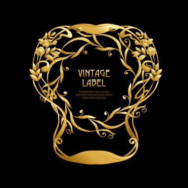 Ürün veya kozmetik art nouveau tarzında, vintage, eski, retro tarzı için etiket.