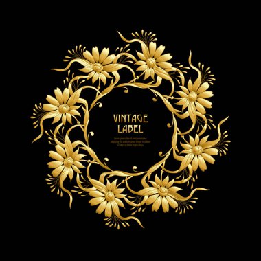 Ürün veya kozmetik art nouveau tarzında, vintage, eski, retro tarzı için etiket.