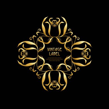 Ürün veya kozmetik art nouveau tarzında, vintage, eski, retro tarzı için etiket.