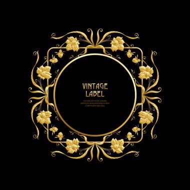 Ürün veya kozmetik art nouveau tarzında, vintage, eski, retro tarzı için etiket.