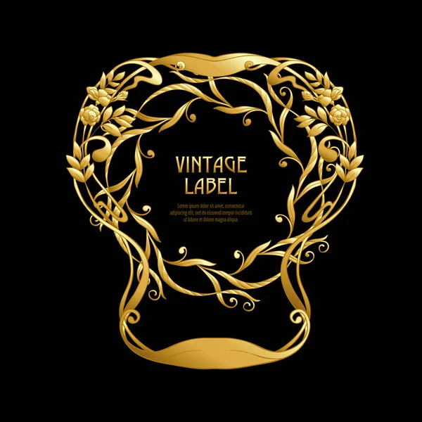 Ürün veya kozmetik art nouveau tarzında, vintage, eski, retro tarzı için etiket.
