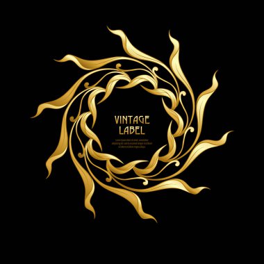 Ürün veya kozmetik art nouveau tarzında, vintage, eski, retro tarzı için etiket.