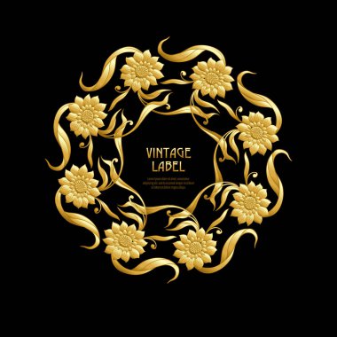 Ürün veya kozmetik art nouveau tarzında, vintage, eski, retro tarzı için etiket.