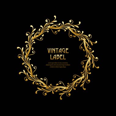 Ürün veya kozmetik art nouveau tarzında, vintage, eski, retro tarzı için etiket.