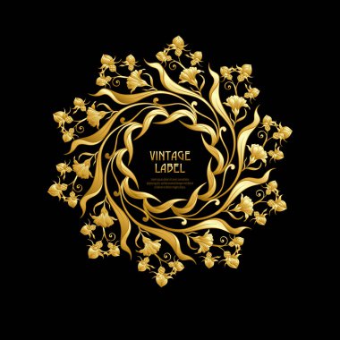 Ürün veya kozmetik art nouveau tarzında, vintage, eski, retro tarzı için etiket.